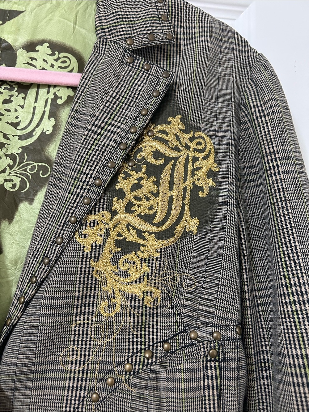Johnny Was Workshop Plaid Embroidered Blazer - Picture 5 of 14
